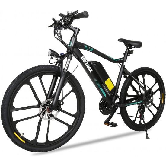 Electric Bike 26″ – 20MPH & 50 Mile Range – 350W Motor – 21-Speed Commuter Electric BMX Bicycles Travel E-Bikes (Black)
