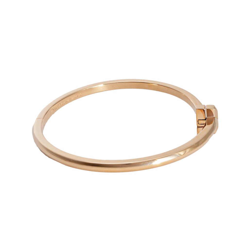 Tiffany & Co. Tiffany T One Narrow Hinge Bangle Bracelet 18K Rose Gold 67794338