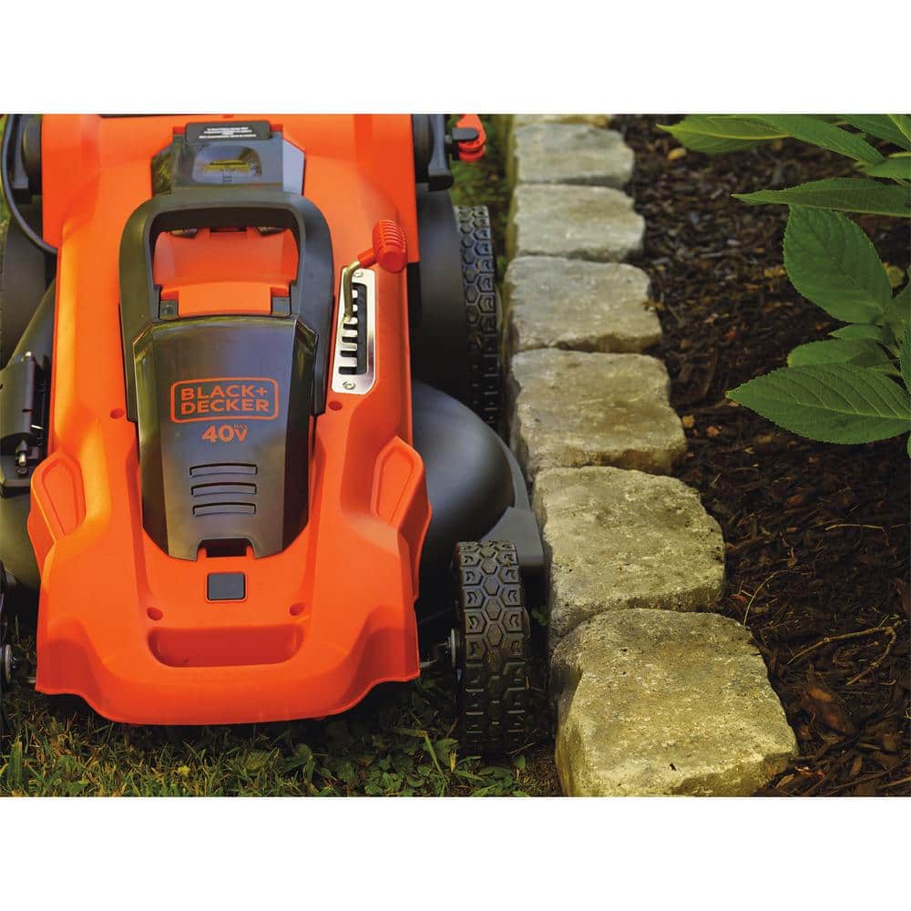 BLACK+DECKER 40V MAX 20 in. Battery Powered Walk Behind Push Lawn Mower with (2) 2Ah Batteries & Charger CM2043C