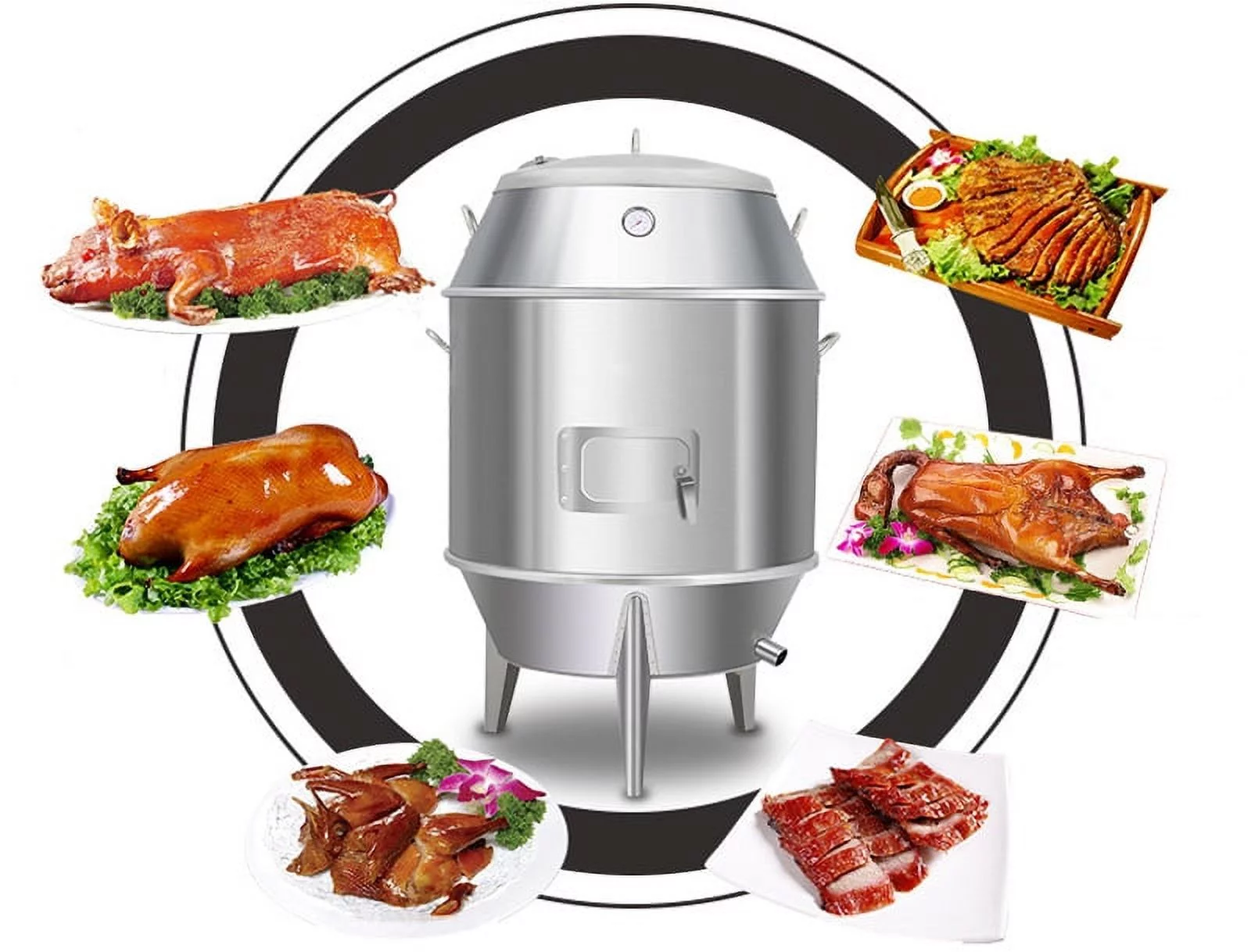 PreAsion Charcoal Roast Oven Toaster for Duck Chicken Meat Corn Potato Baking with Stainless Steel Assembled