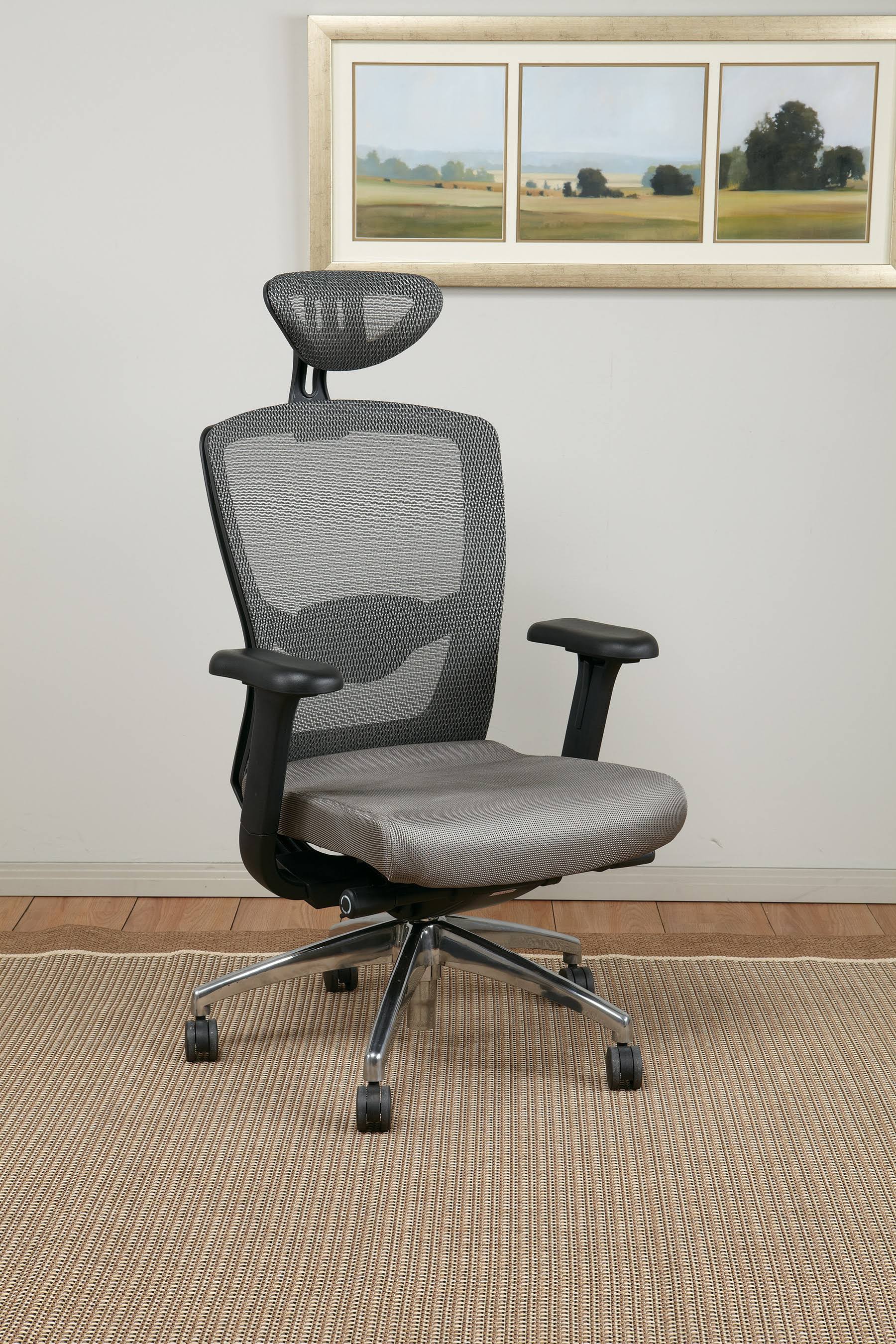 Pro-Line II Grey ProGrid High Back Chair with Headrest