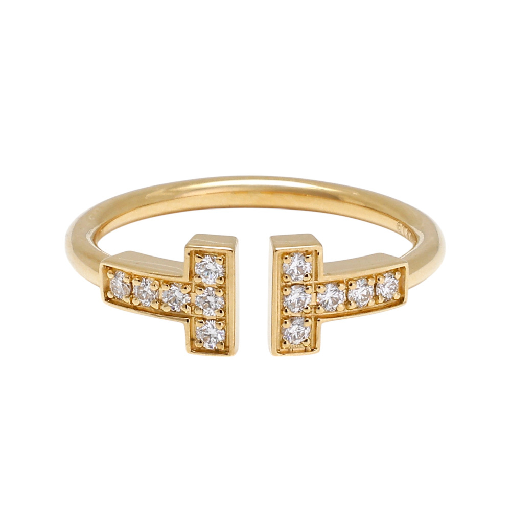 Tiffany & Co. Tiffany T Diamond Wire Ring 18K Yellow Gold 60147100