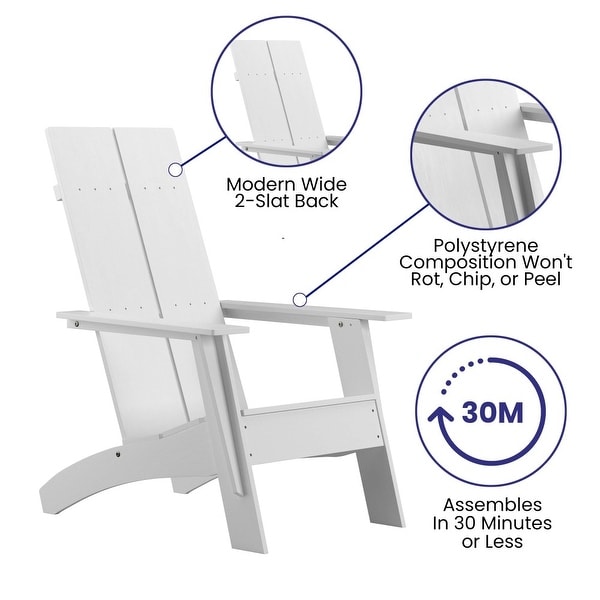 Modern Dual Slat Back Adirondack Style Patio Chair