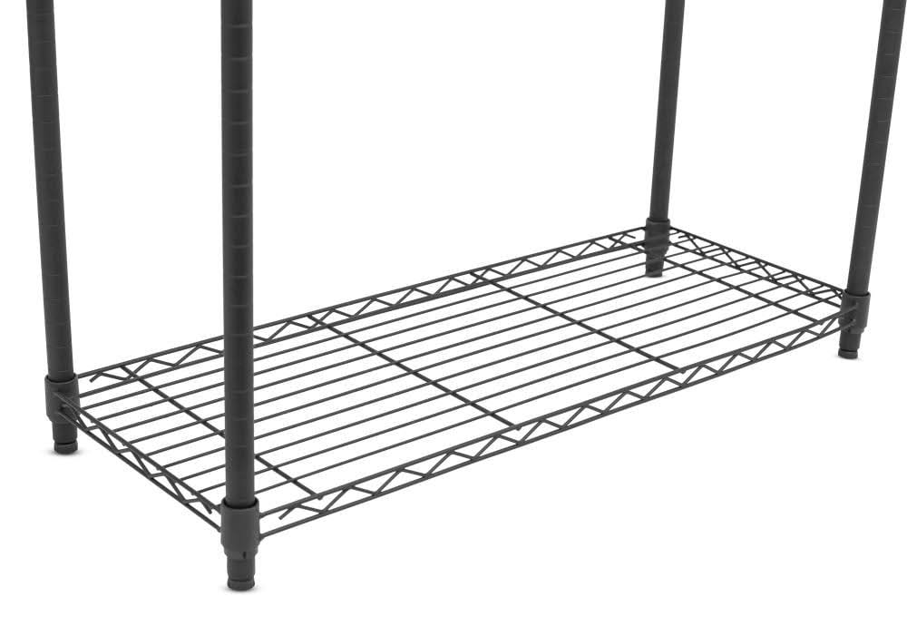 Internet&s Best 4-Tier Wire Shelving - Flat Black - Heavy Duty Shelf - Wide Adjustable Rack Unit - Kitchen Storage