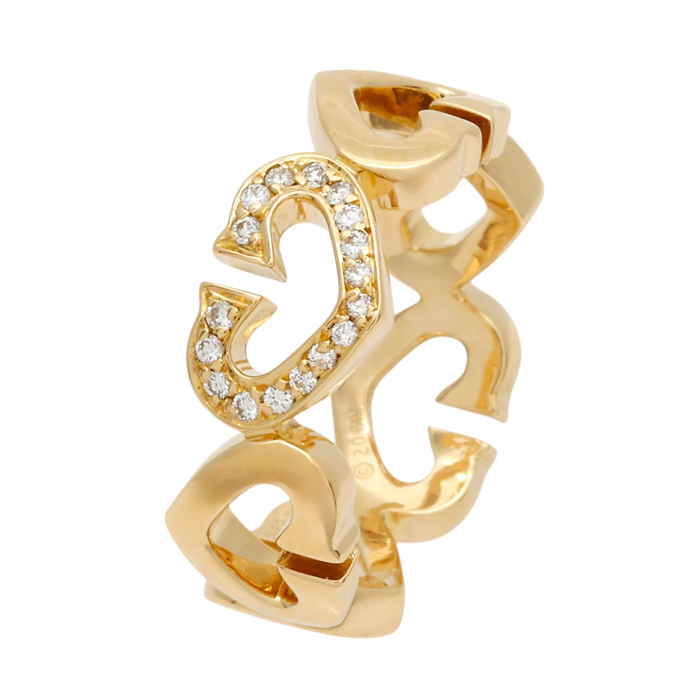 Cartier C Heart Ring 18K Yellow Gold Diamond B4041700
