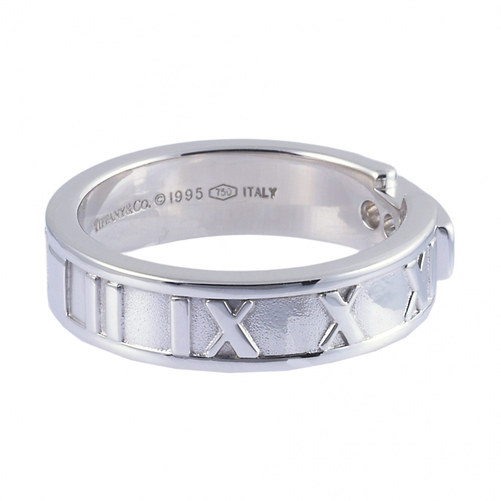 Tiffany & Co. Atlas 3PD Ring 18K White Gold Diamond