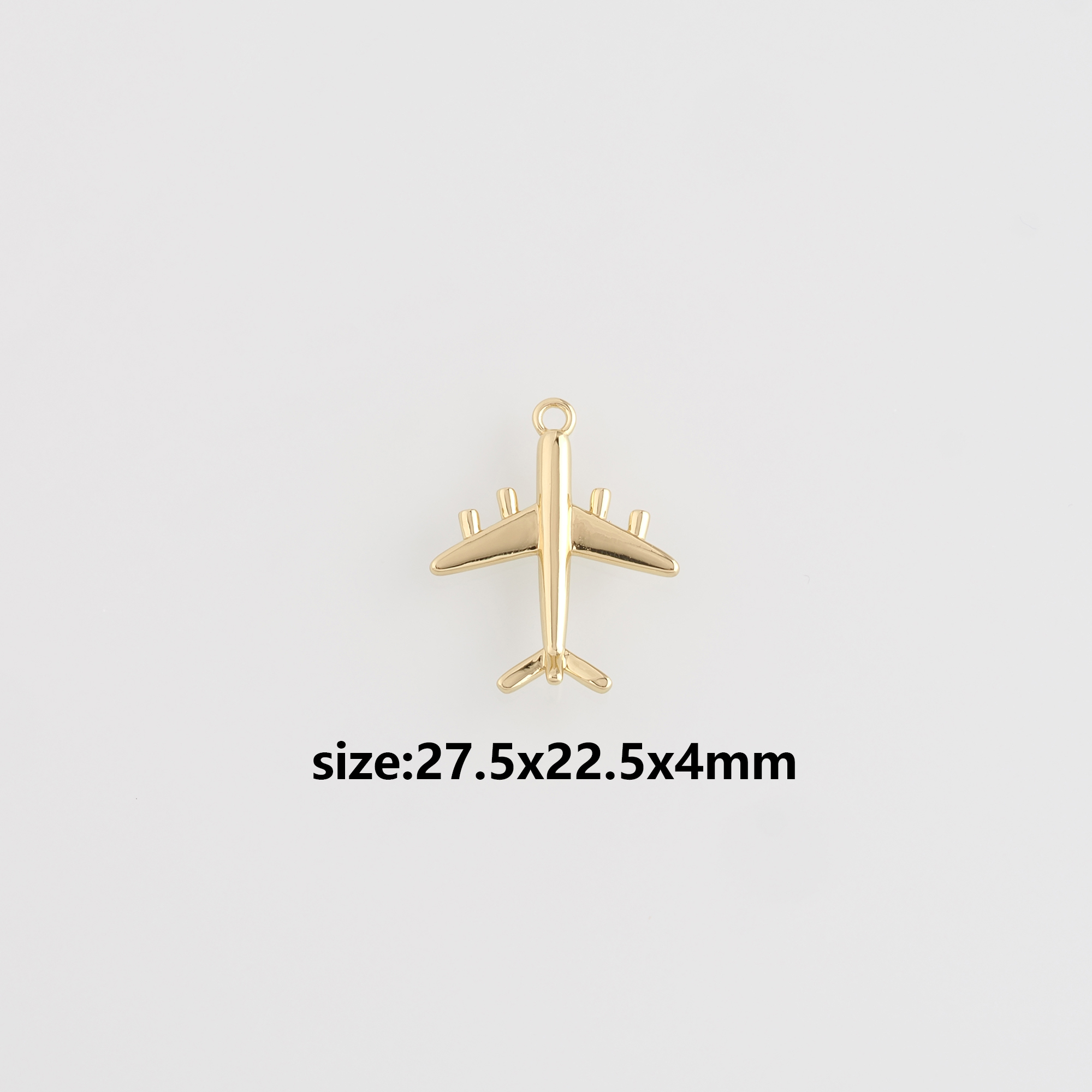 18K Gold Filled Airplane Pendant,Dainty Airplane Charm Earrings Necklace for DIY Jewelry Making Supply