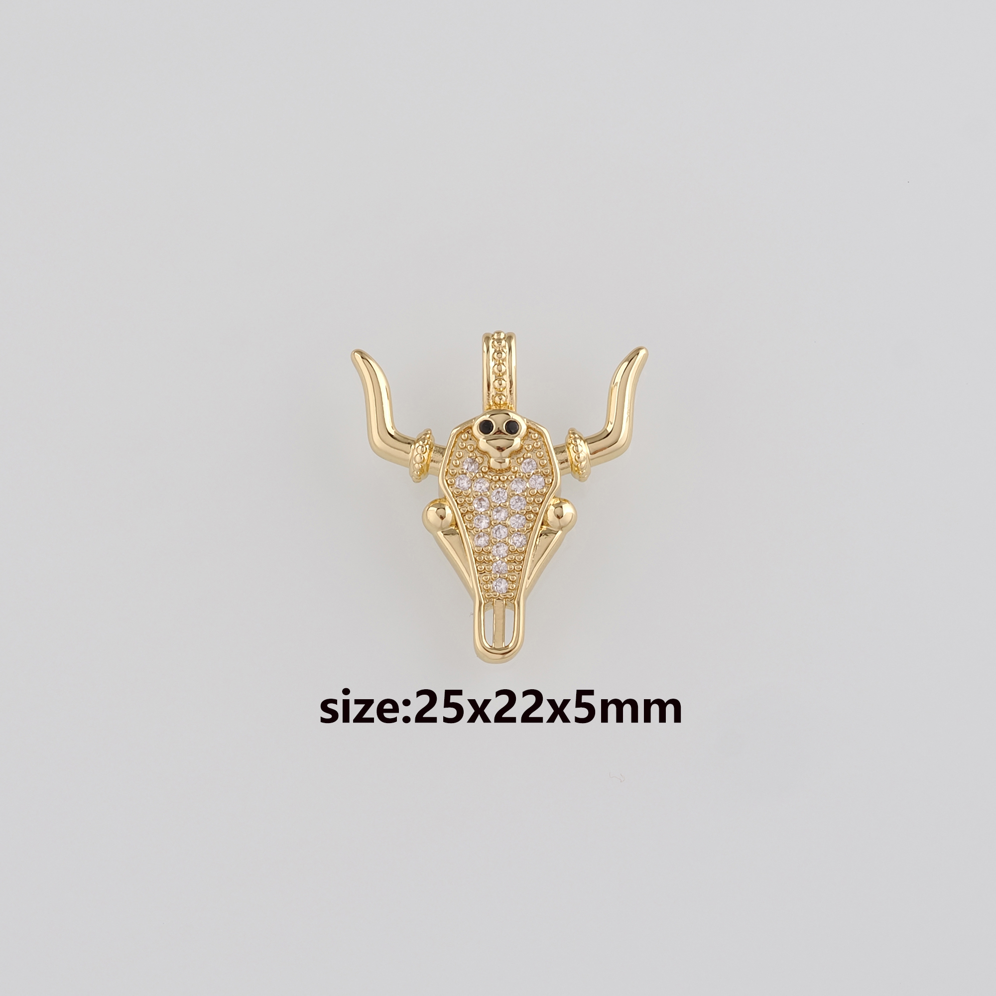 18K Gold Filled Cow Head Pendant,Animal Charm,Cow Earrings Necklace for DIY Jewelry Making Supply