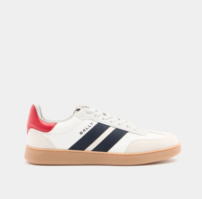 BALLY Retro Crest Sneaker in White Leather