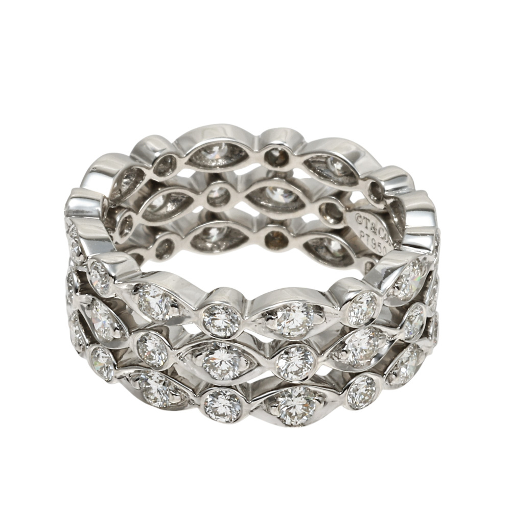 Tiffany & Co. Tiffany Jazz Swing PT950 Ring Platinum Diamond
