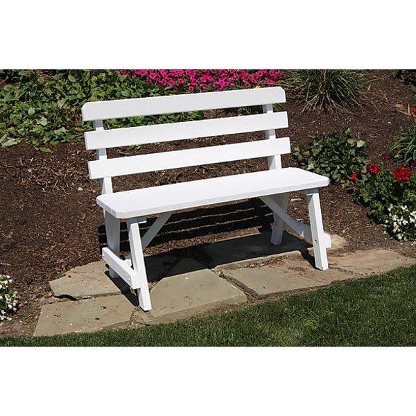 Yellow Pine Traditional Backed Bench 4ft / Gray Stain