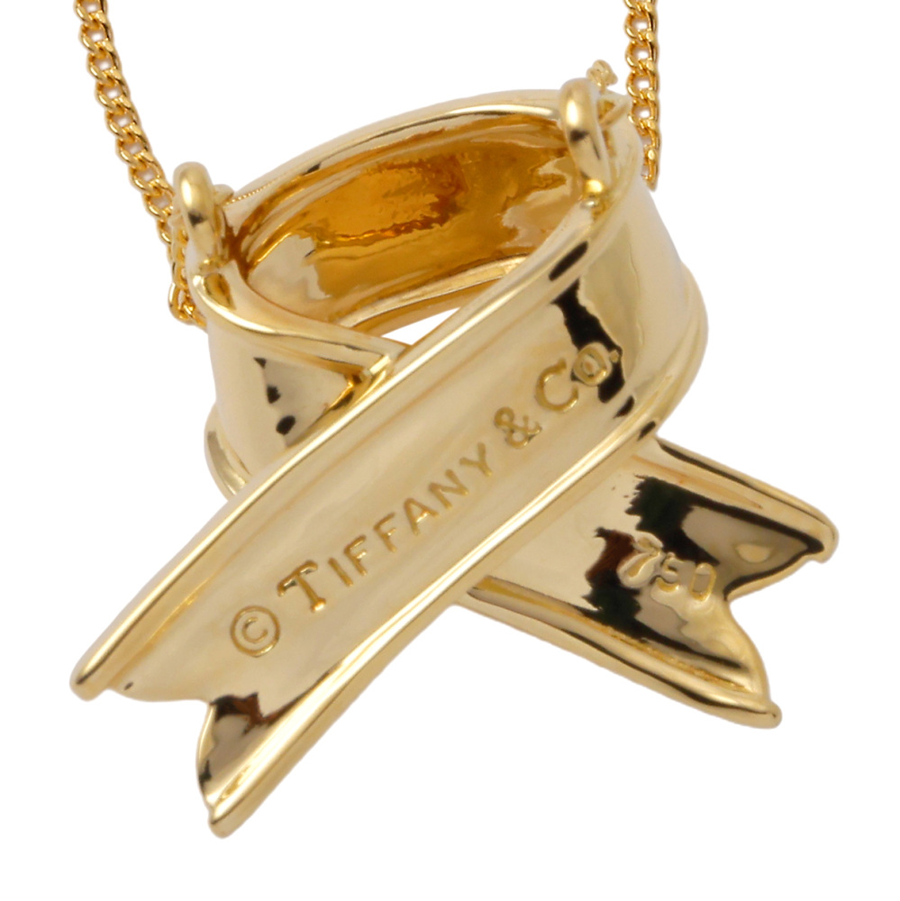 Tiffany & Co. Tiffany Ribbon Motif K18 Yellow Gold Necklace