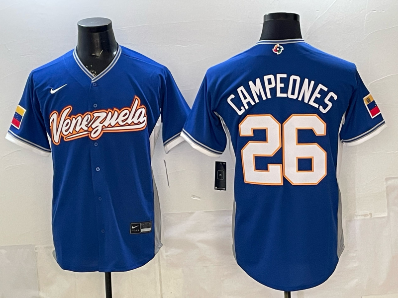 Men's Venezuela Baseball Campeones #26 Royal 2026 World Baseball Classic Stadium Jersey