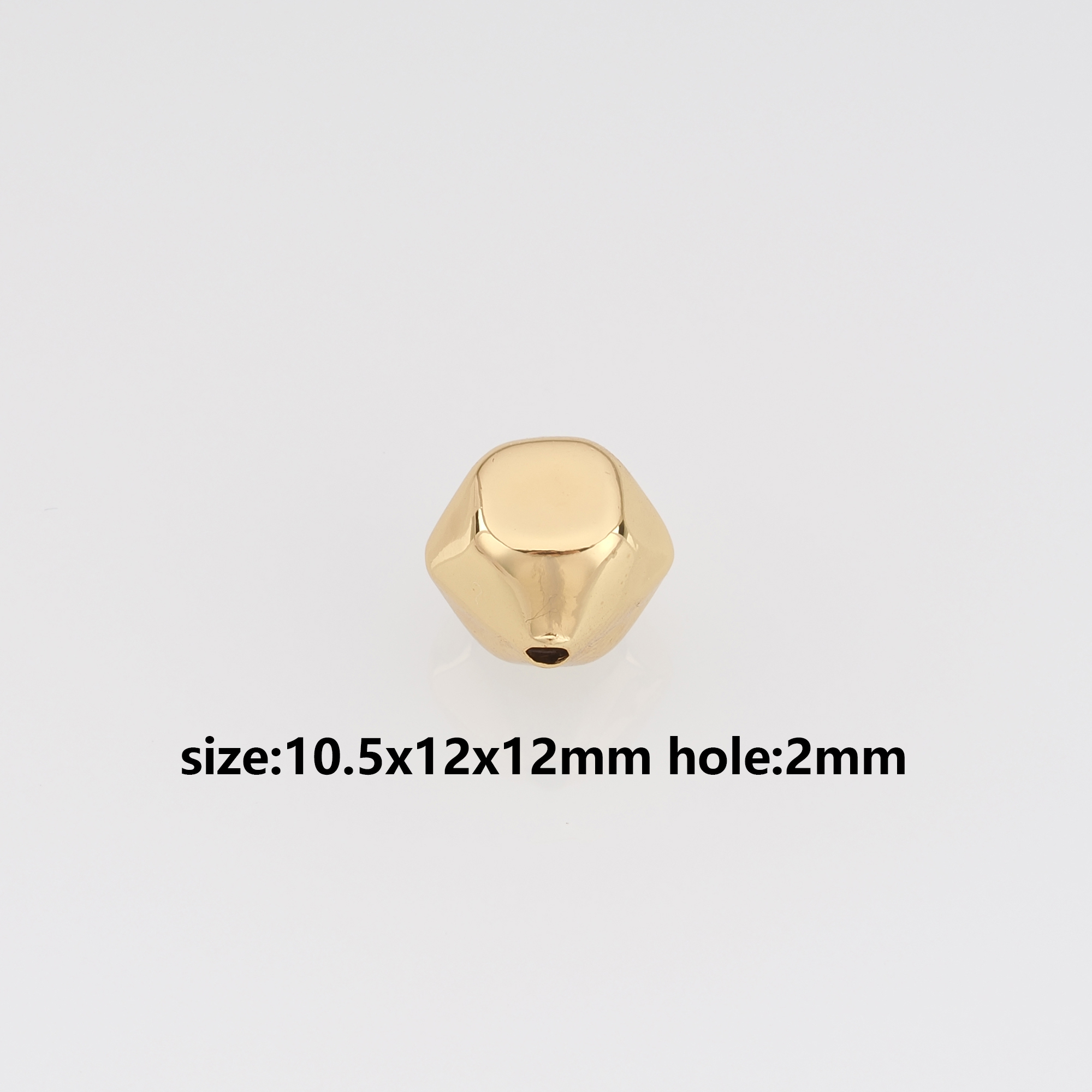 18K Gold Filled Hexagon Spacer Beads,Hexagon Bead for Bracelet Jewelry Necklace Making Supply