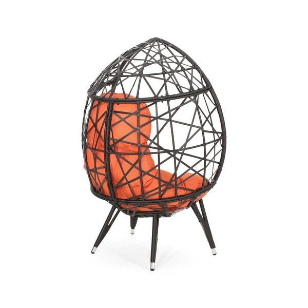 Palazzo Wicker Cushioned Teardrop Chair by Christopher Knight Home