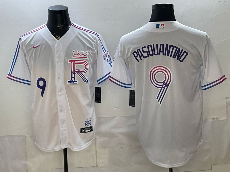 Men's Kansas City Royals Vinnie Pasquantino #9 White 2026 City Connect Stadium Jersey