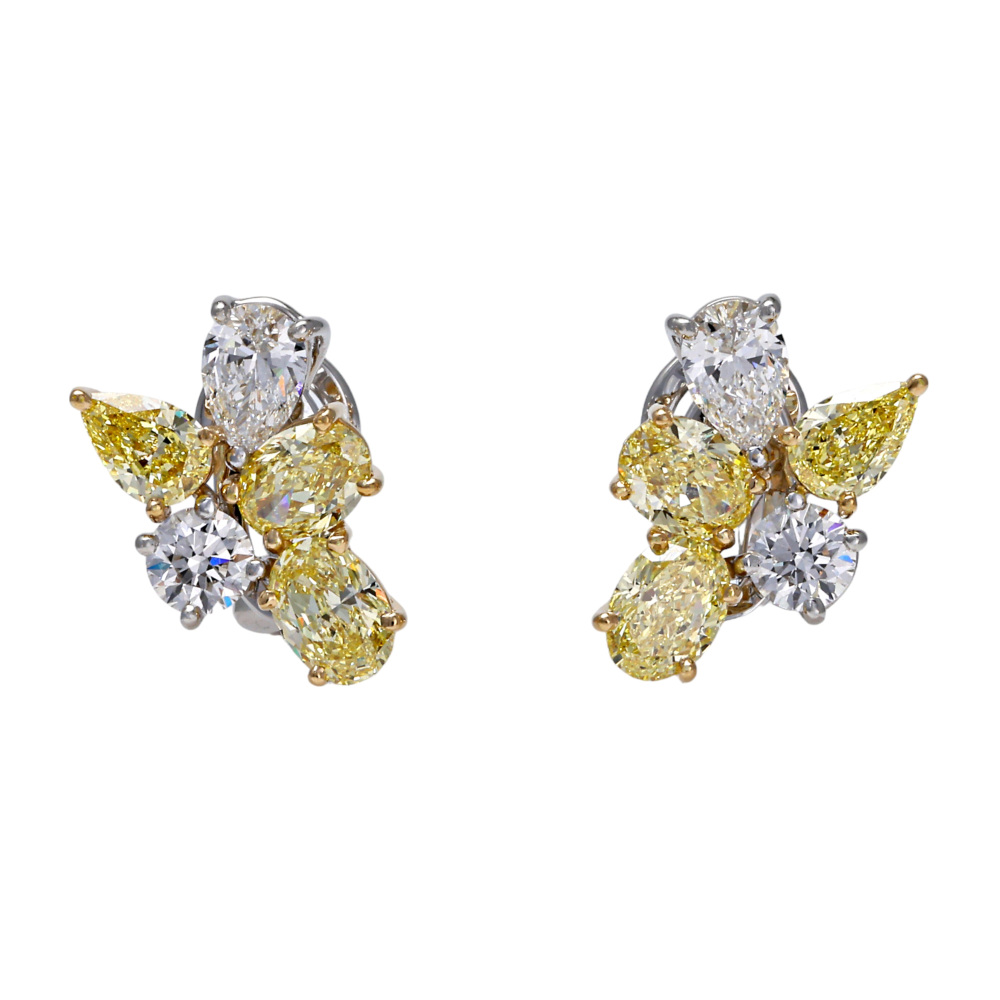 Tiffany & Co. Tiffany Victoria 50th Anniversary of Arrival In Japan K18YG Yellow Gold PT950 Earrings Platinum & 18K Yellow Gold