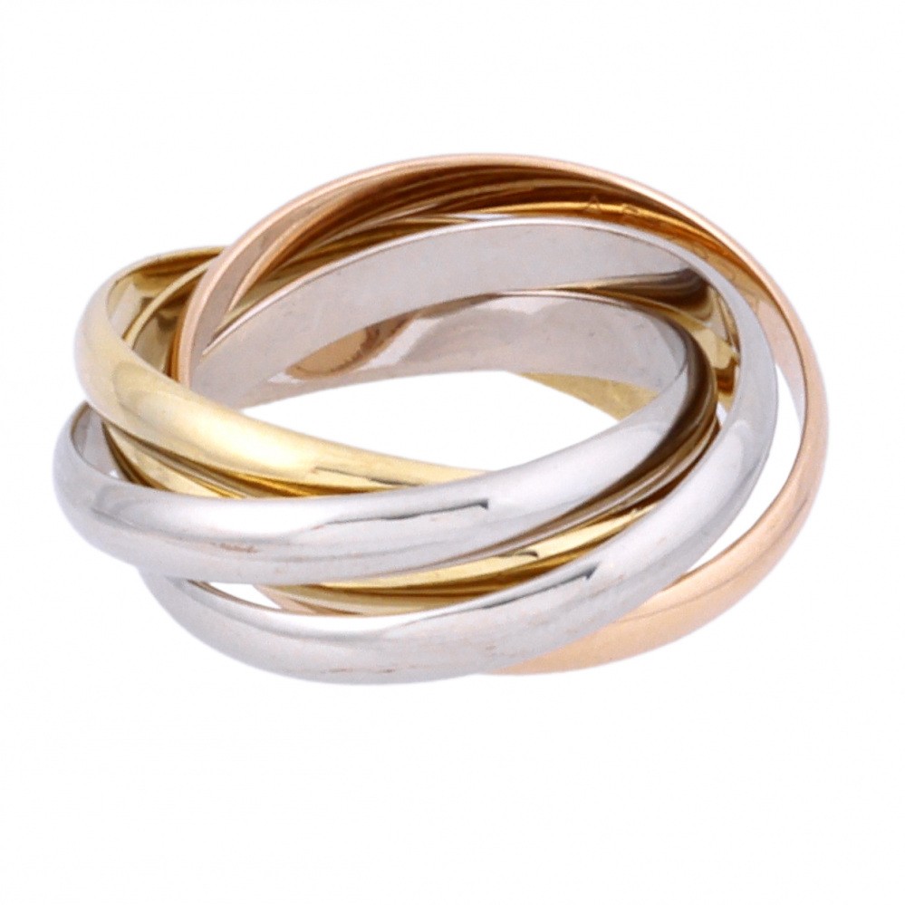 Cartier Trinity 5 Consecutive Ring Tri-Gold