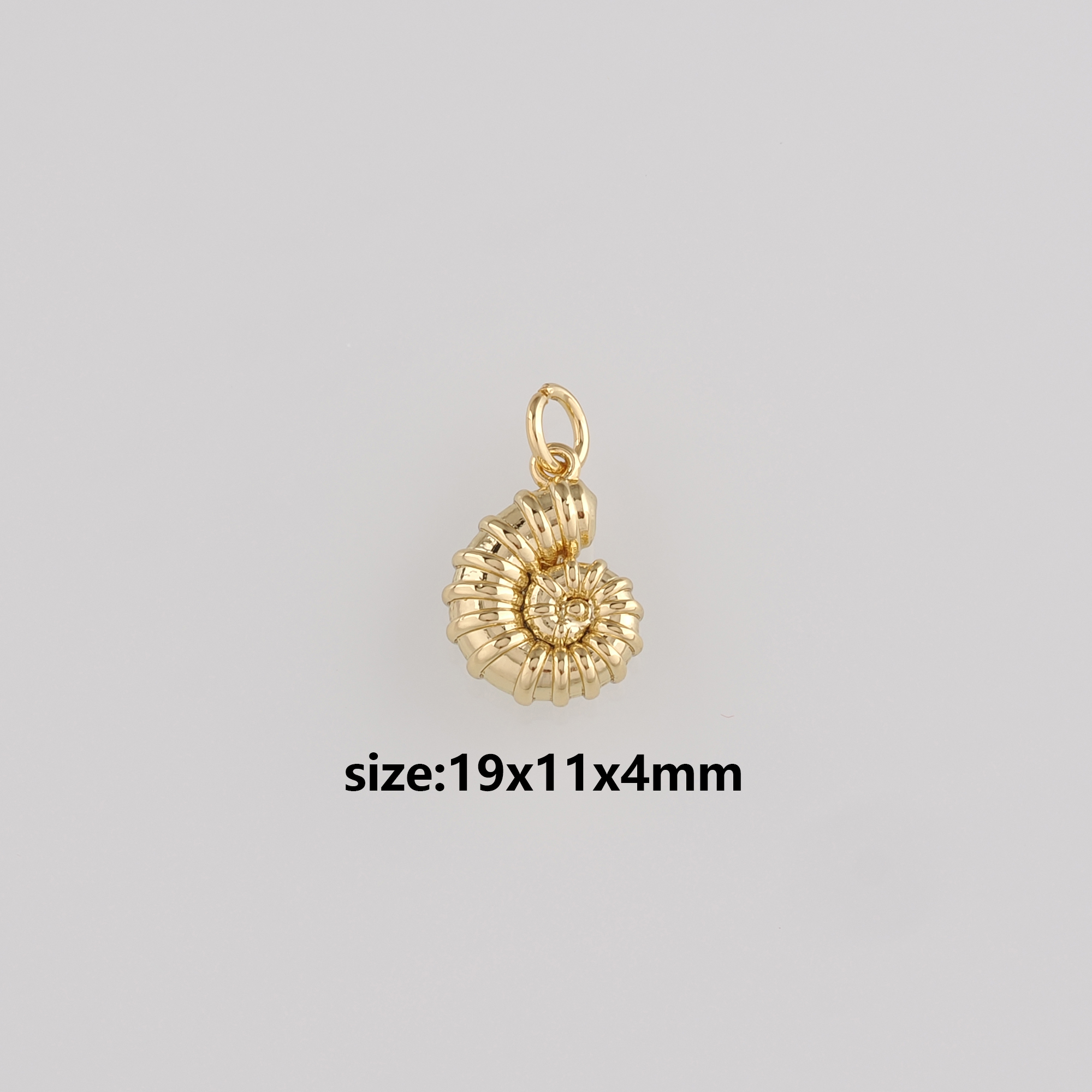 18K Gold Filled Conch Shell Pendant,Ocean Shell Charm Earrings Necklace for DIY Jewelry Making Supply