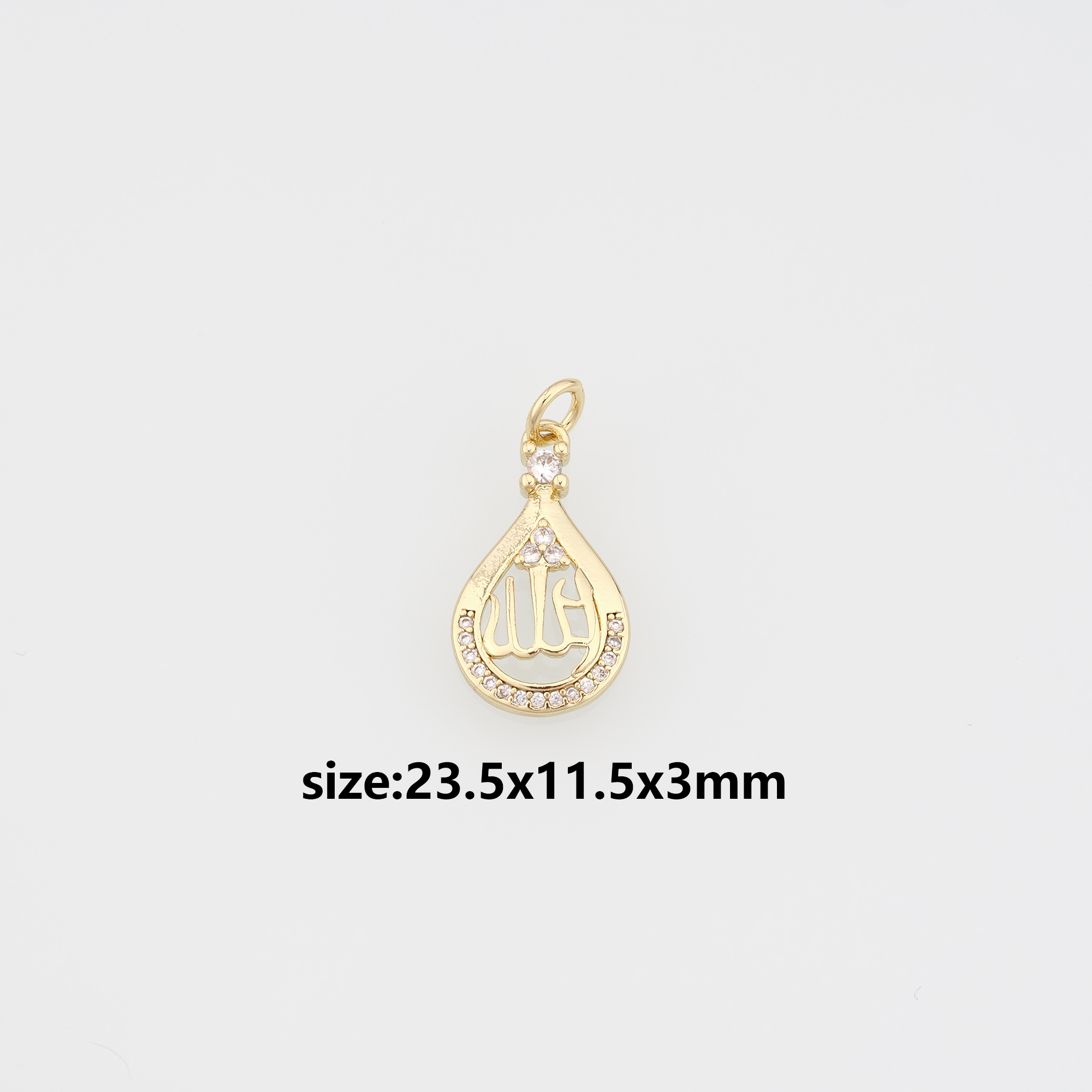18K Gold Filled Teardrop Pendant,CZ Micro Pave Water Drop Charm Earrings Necklace for DIY Jewelry Making Supply