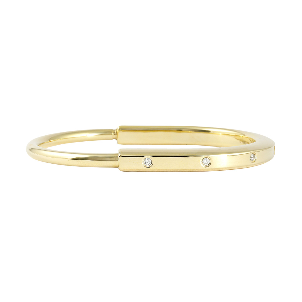 Tiffany & Co. Lock M Bracelet 18K Yellow Gold Diamond 70185415