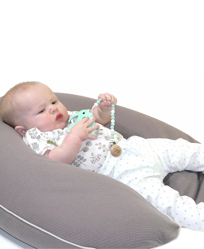 Tiny Teethers Designs 3 Stories Trading Tiny Teethers Infant Silicone Pacifier Clip With Large Removable Teether, Elephant