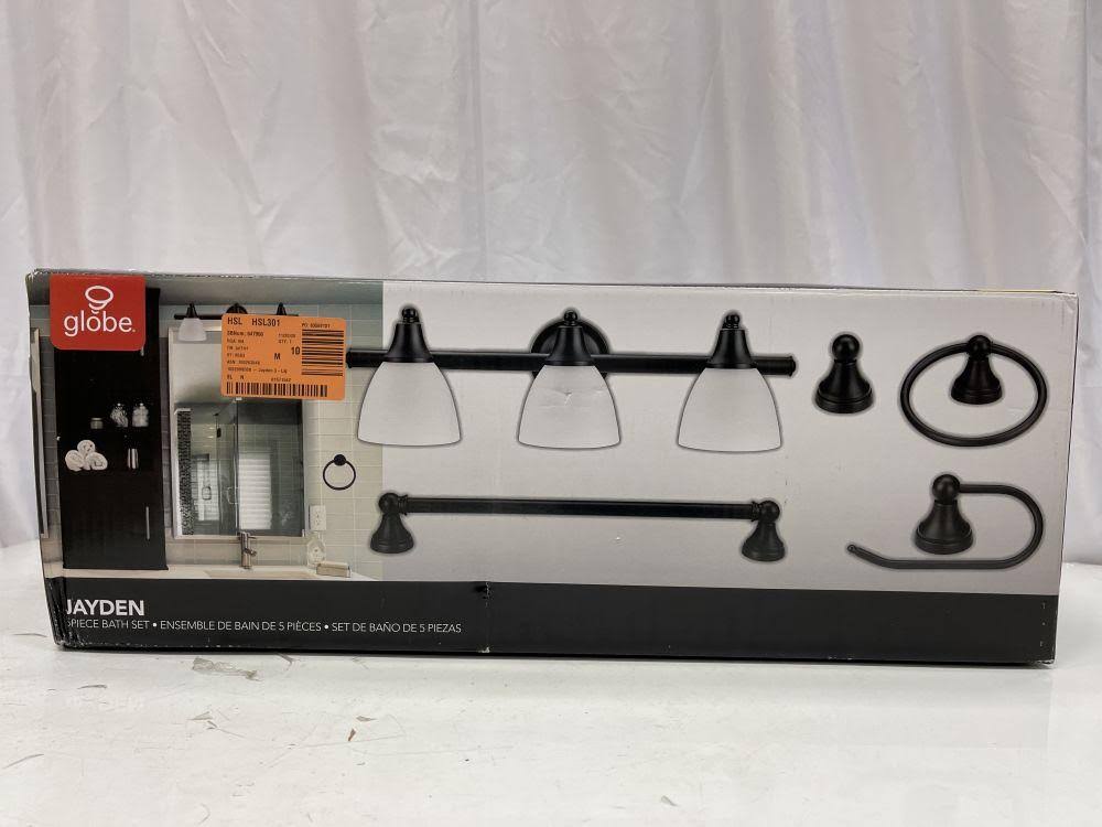 Globe Electric Jayden 5-Piece Oil-Rubbed Bronze All-in-One Bath Set