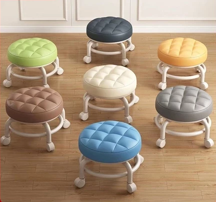 Small stool household mobile with wheels bench pulley low stool with baby round stool