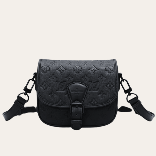 Louis Vuitton Saddle Messenger Bag Monogram Empreinte Black 8 Inches