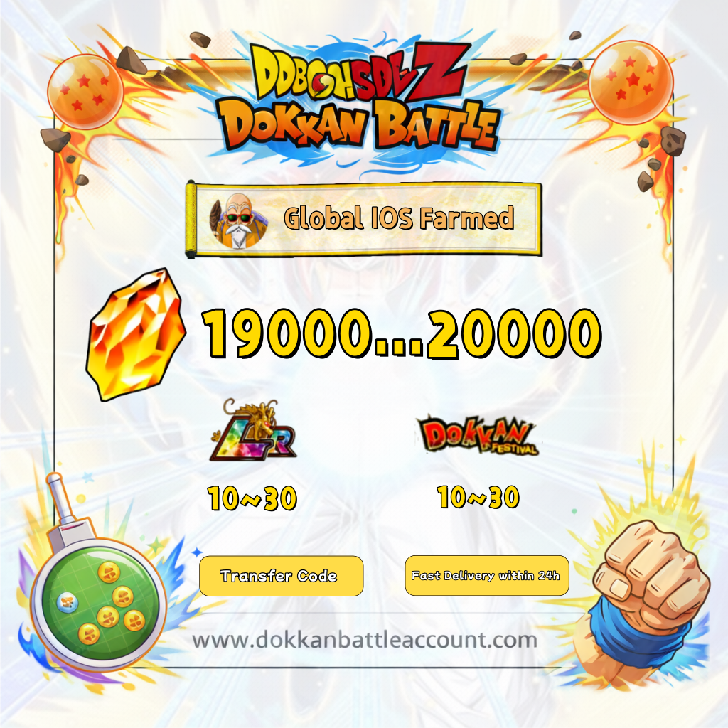 [Global] Dokkan Battle Farmed Account 20000+ DS With 15 LR for IOS Only