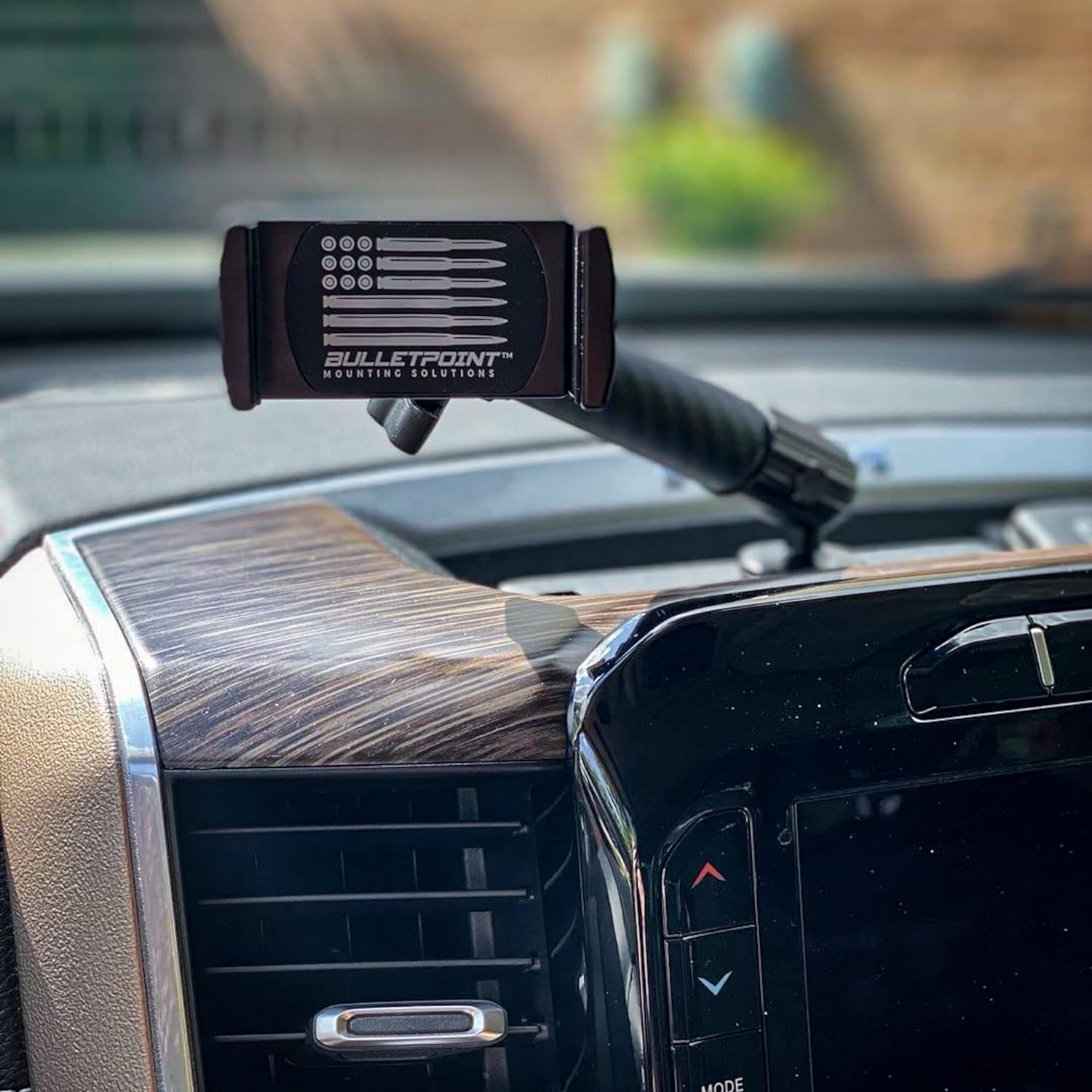 Dash Mount Cell Phone Holder RAM Truck Compatible (2019+ 1500, 2500, 3500 and TRX) with 20mm Ball Mount - Compatible with iPhone and Android Smartphones (Dual Ball with 2 Phone Holders)