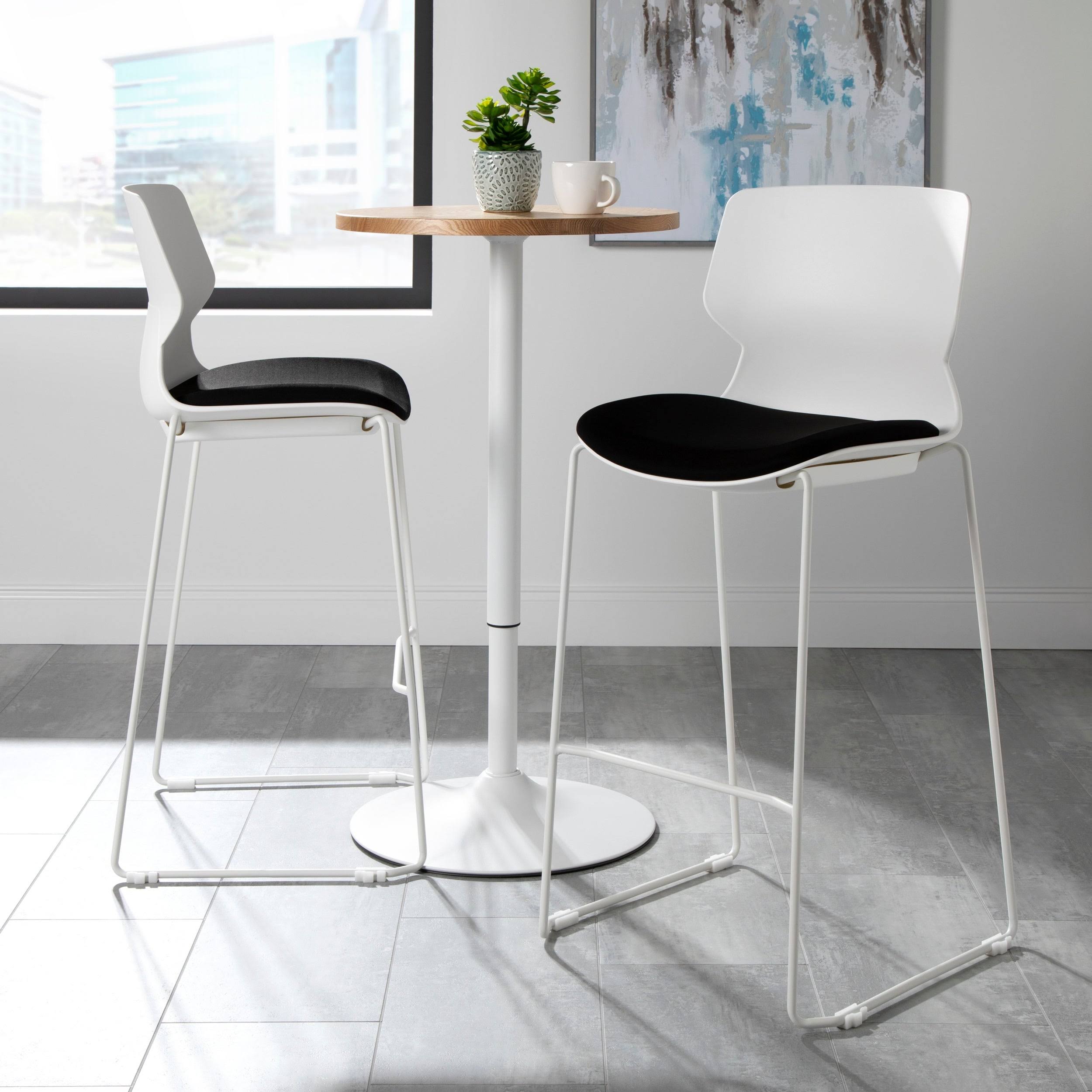 HON Basyx Contempo Guest Stool, 2 Pack, Black/Charcoal (BSX413VA19T)