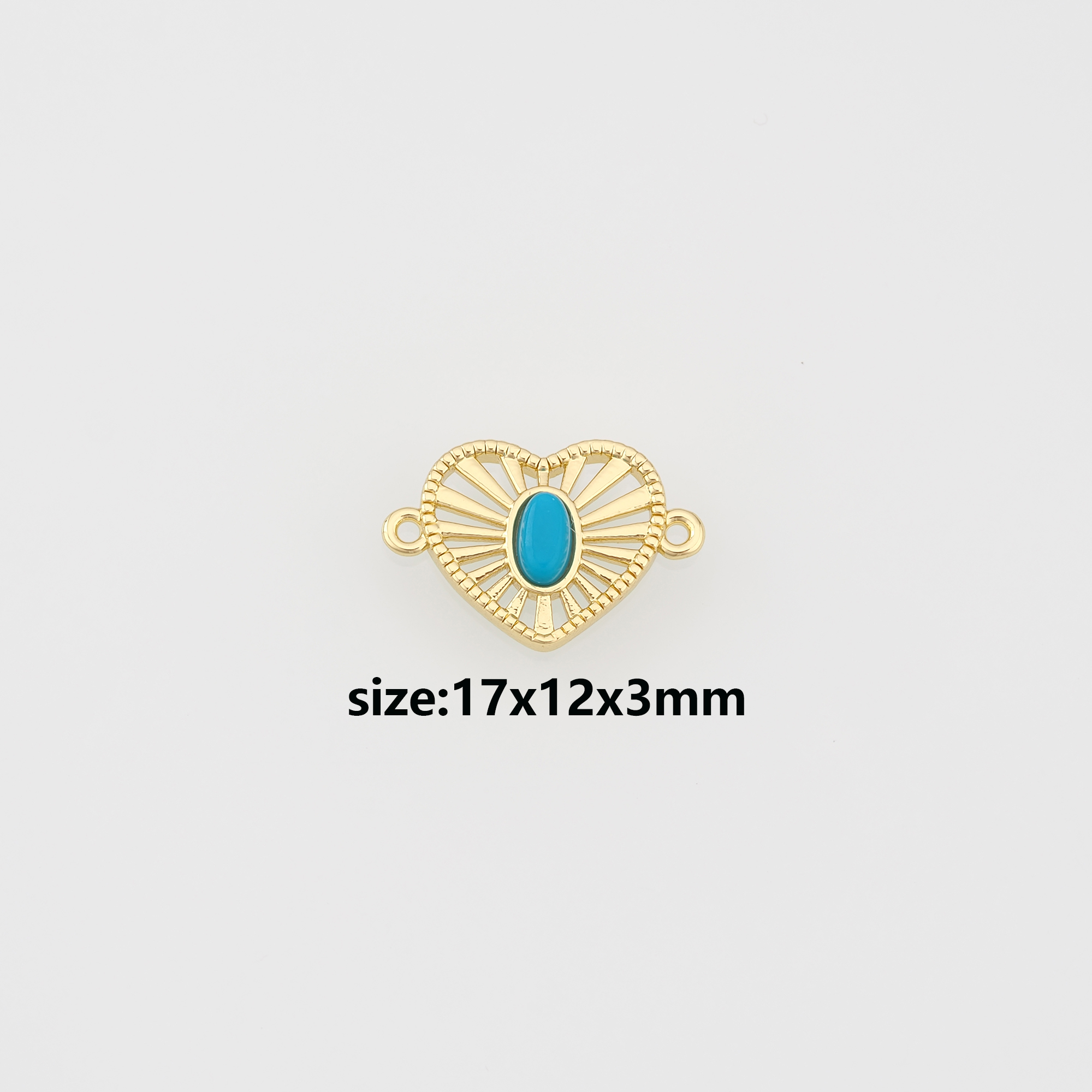 18K Gold Filled Heart Connector,Heart Charm Necklace Bracelet for DIY Jewelry Making Supply