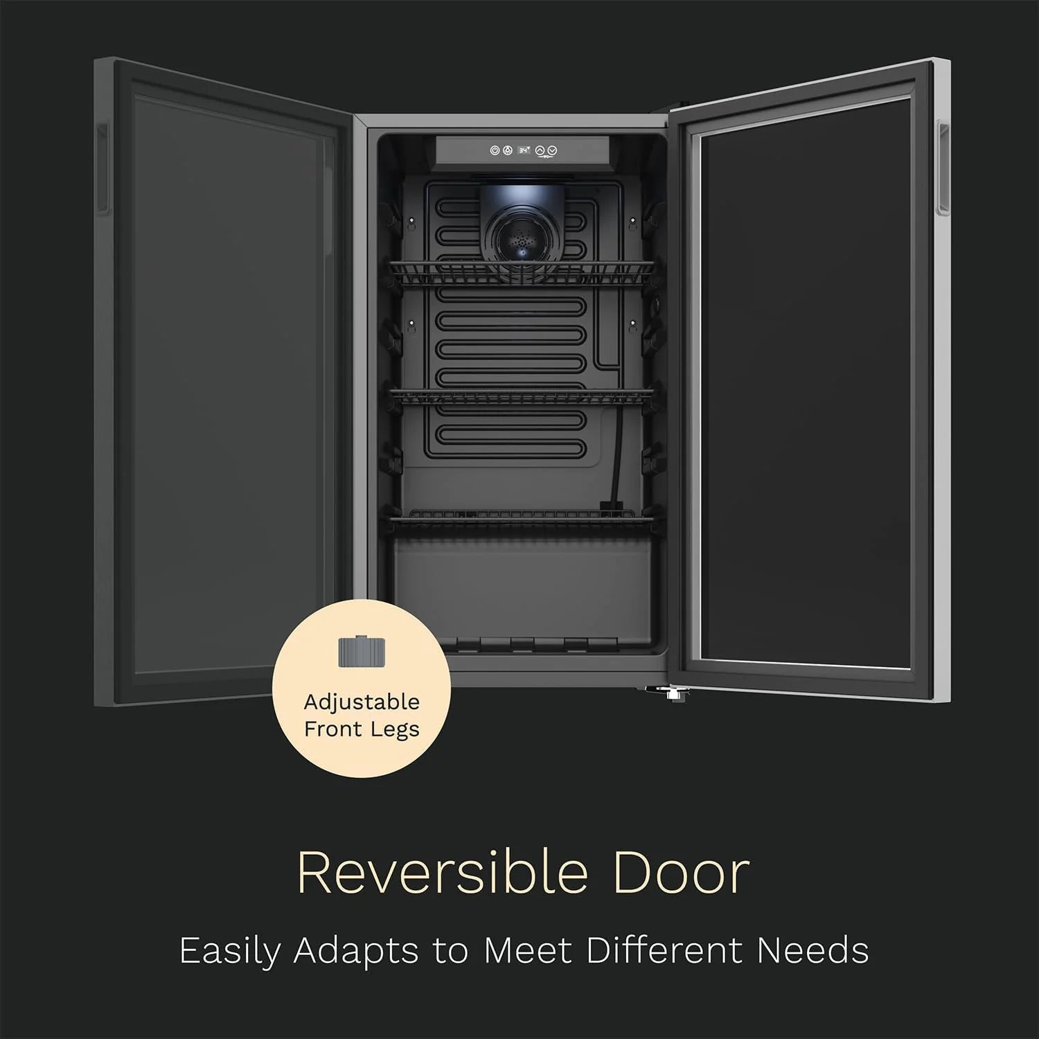 hOmeLabs Beverage Refrigerator and Cooler - 120 Can Mini Fridge with Glass Door for Soda Beer or Wine