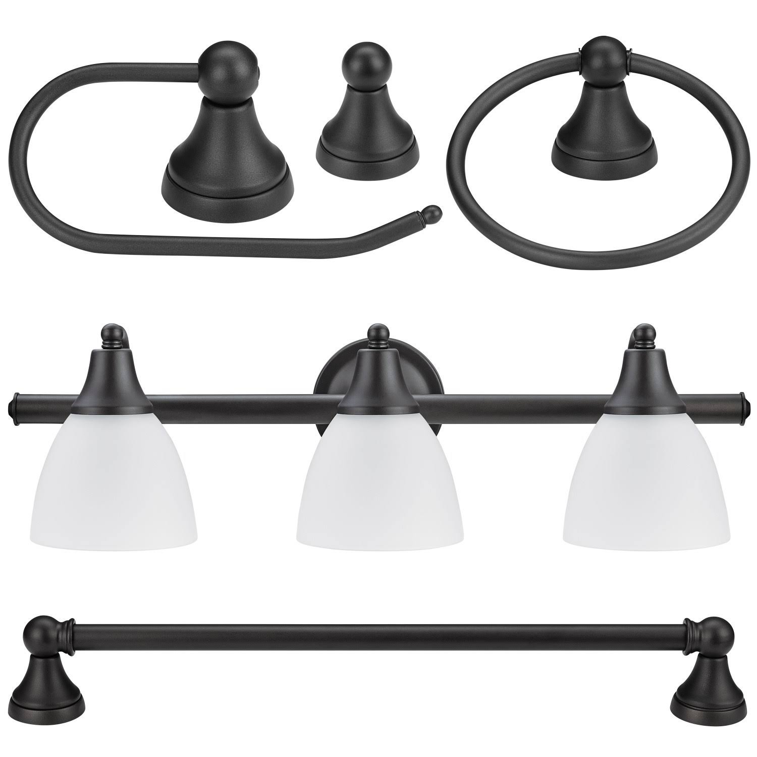 Globe Electric Jayden 5-Piece Oil-Rubbed Bronze All-in-One Bath Set