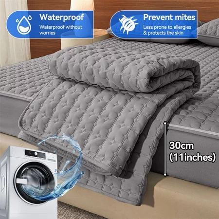 Waterproof Mattress Protector Cover Fitted Bedsheet Set Queen Size /King /Single/Super Single Ship from Malaysia