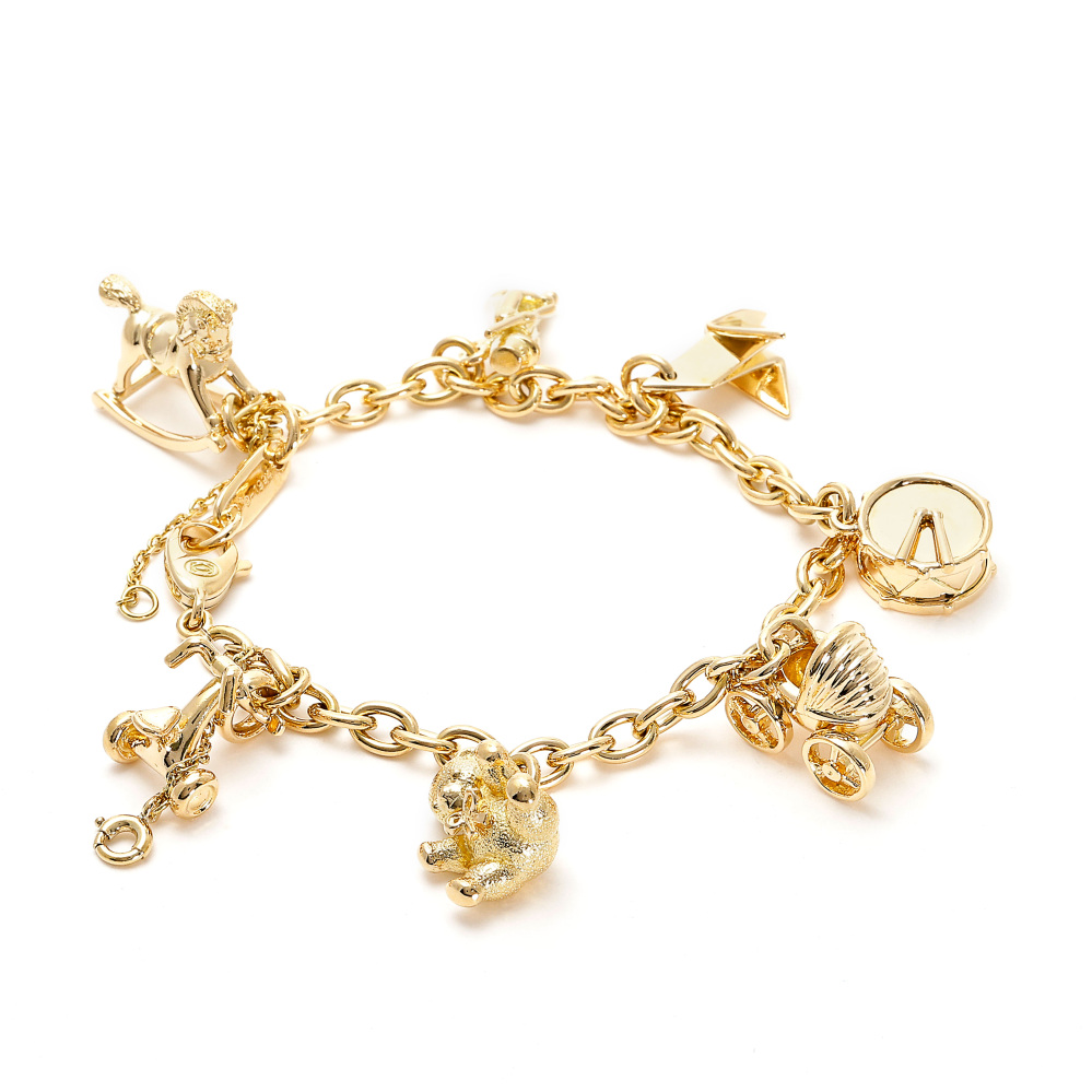 Cartier Charm 7 Motifs K18YG Yellow Gold Bracelet