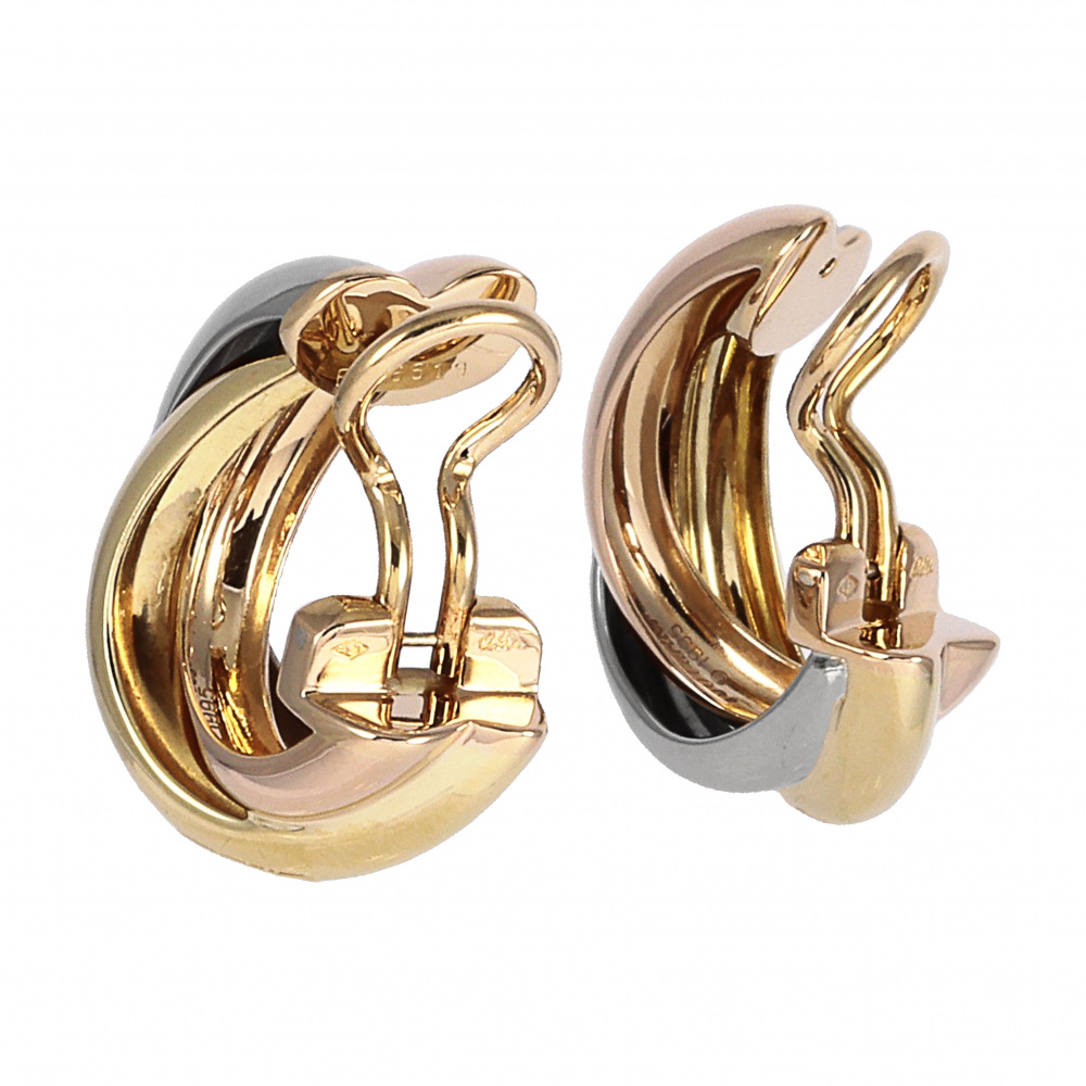 Cartier Trinity Earrings Tri-Gold