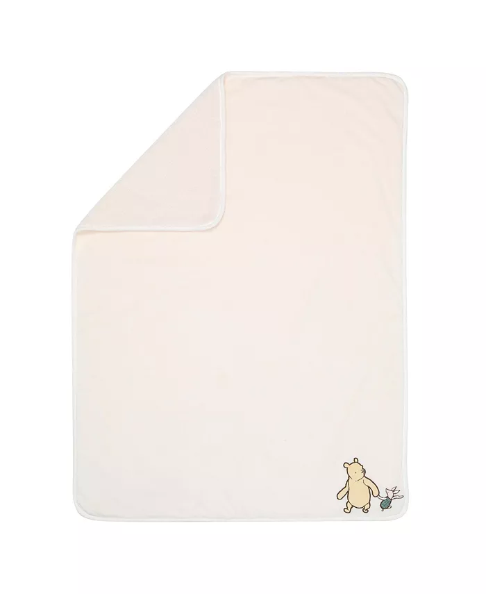 Lambs and Ivy Disney Baby Storytime Pooh Ultra Soft Fleece Baby Blanket - Cream