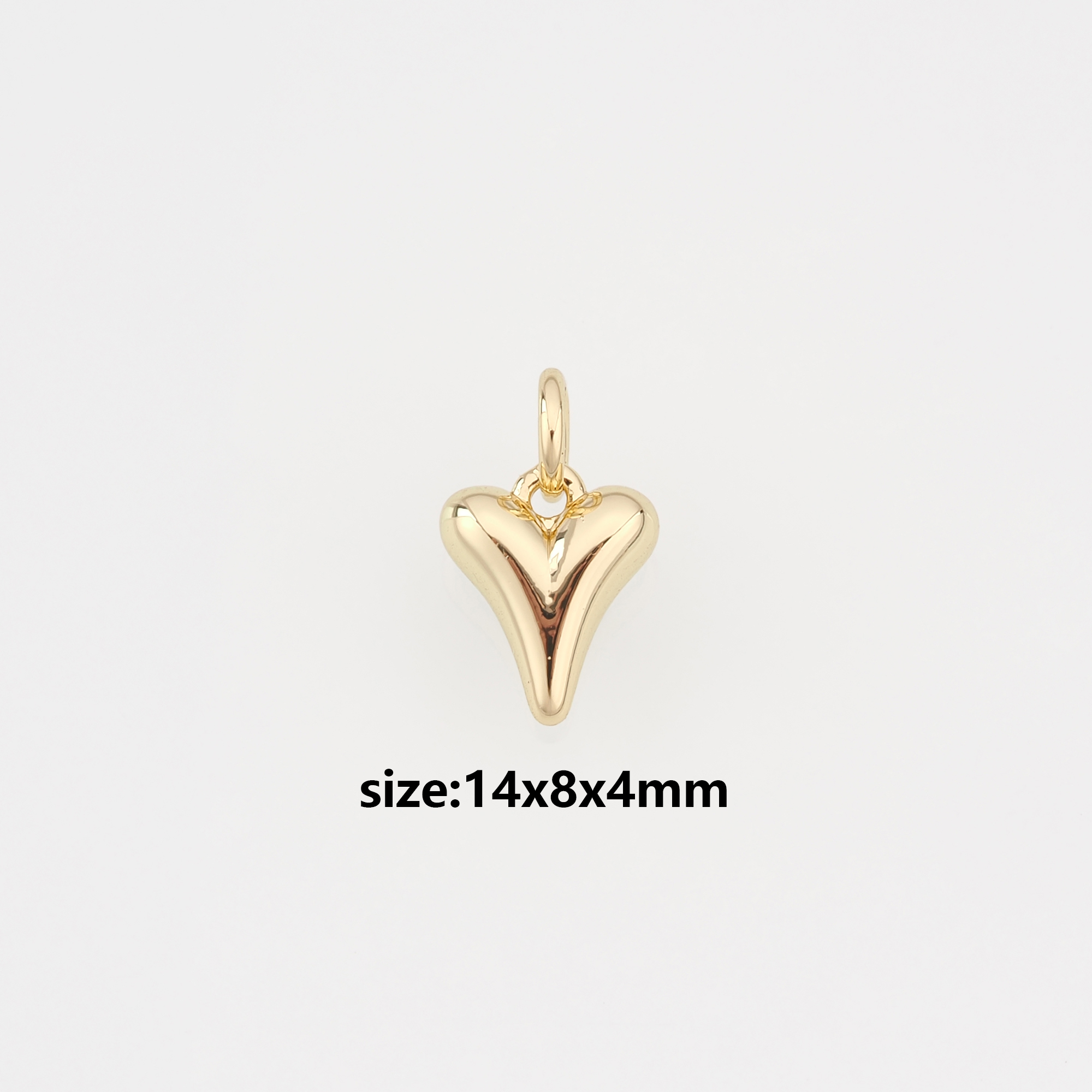 18K Gold Filled Heart Pendant,Dainty Heart Charm Earrings Necklace for DIY Jewelry Making Supply