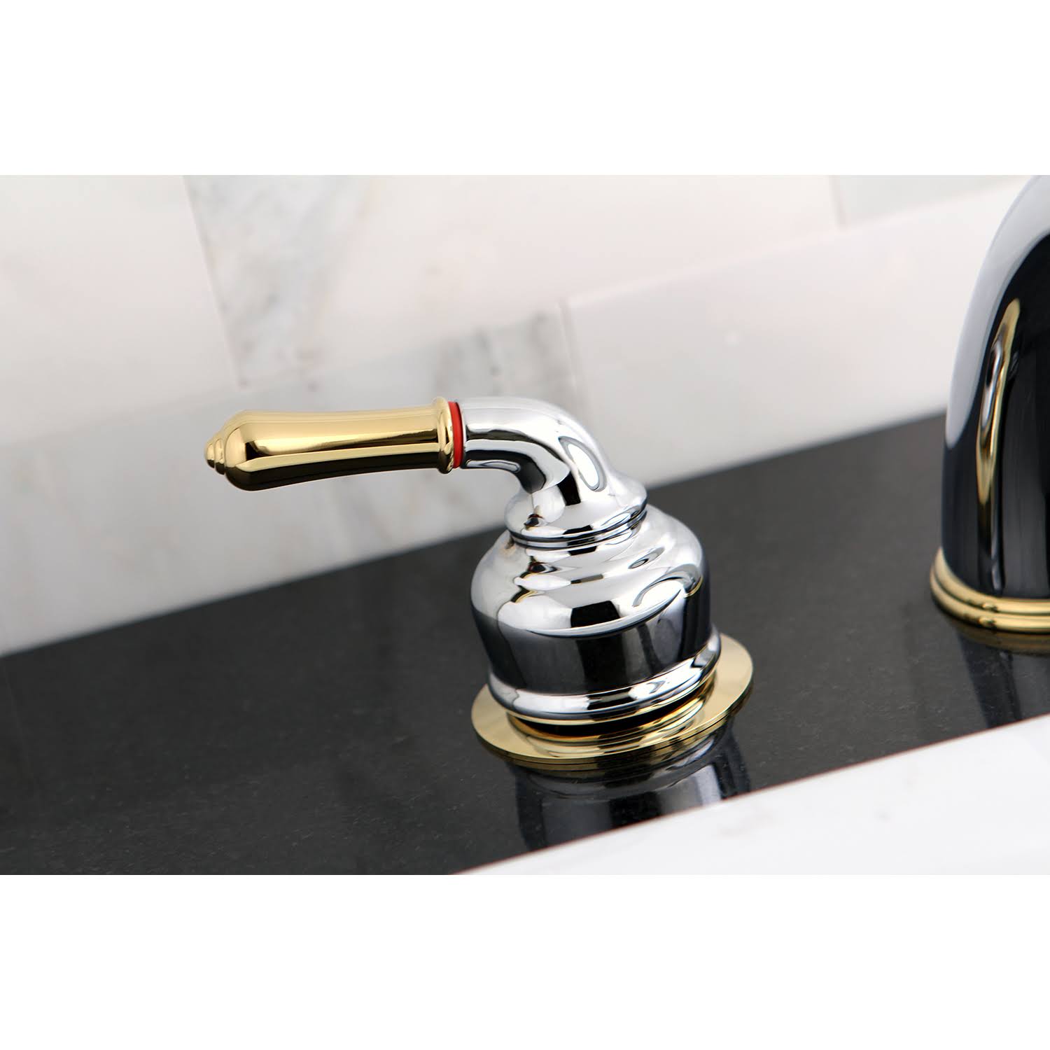Kingston Brass Magellan Chrome u0026 Polished Brass Two-Handle Roman Tub Filler KC364