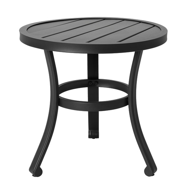 Nuu Garden 3Piece Patio Metal and Wicker Bistro Set,Black