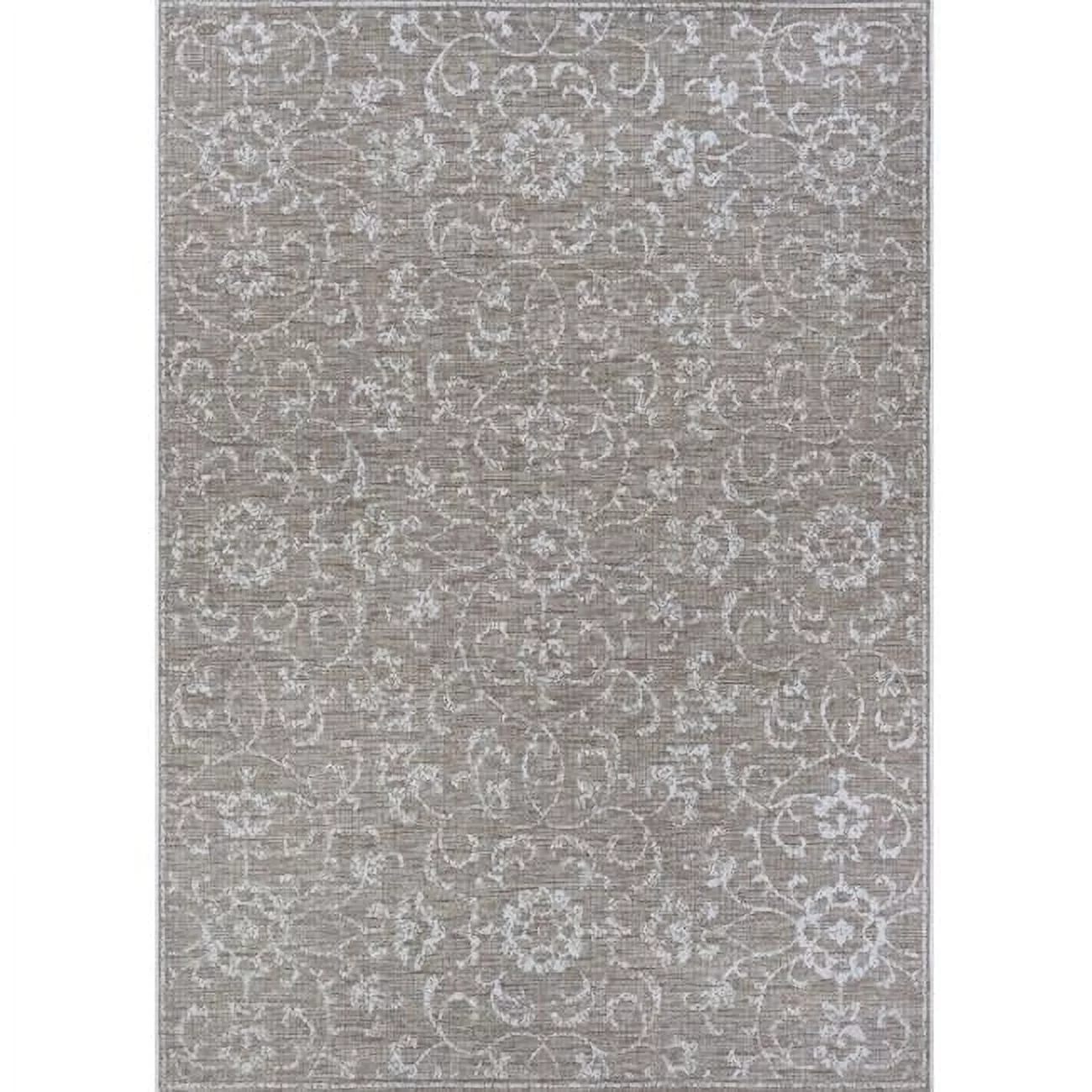 Monte Carlo Summer Vines Mushroom-Ivory Indoor/Outdoor Area Rug - Multiple Sizes