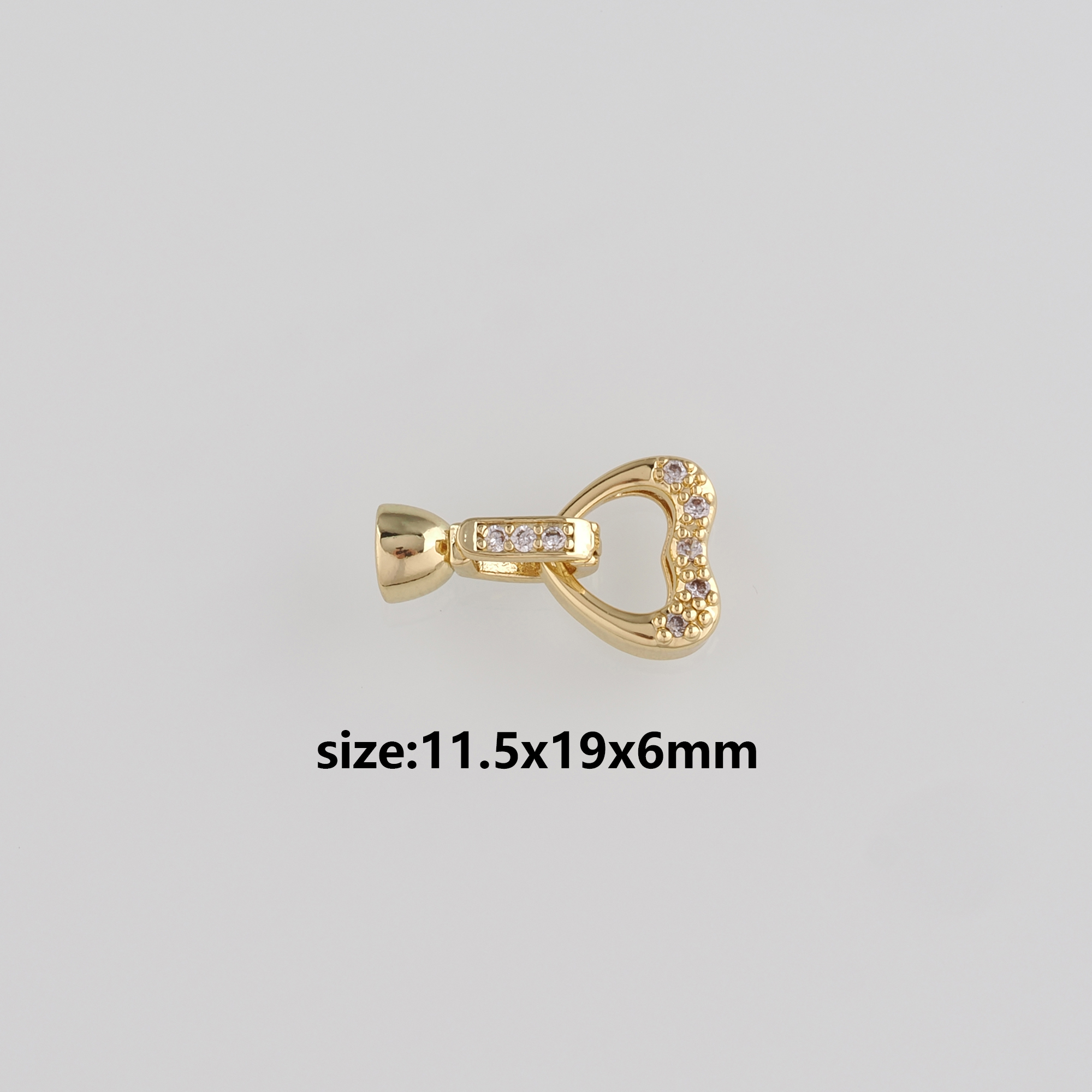 18K Gold Filled Heart End Clasp,Hook Clasps,Connector End Cap Clasp for DIY Jewelry Necklace Bracelet