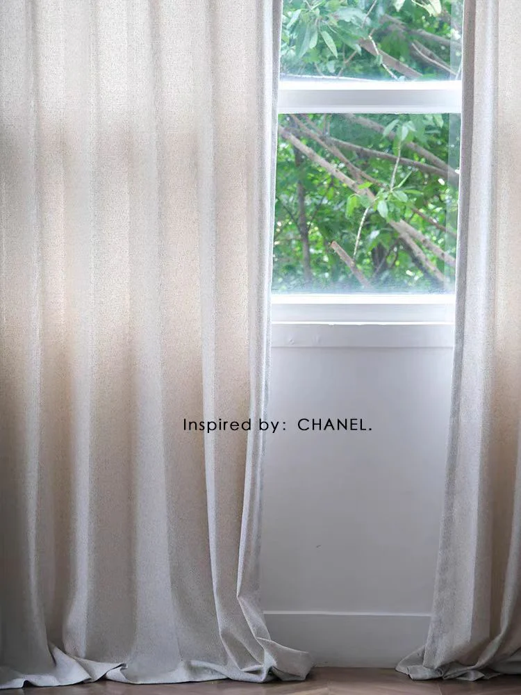 FA011 - CHA*EL Classic Beige Oatmeal Living Room Bedroom Blackout Curtains Floor-to-Ceiling Curtains