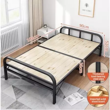 Folding bed adult home double bed companion bed simple portable office bed