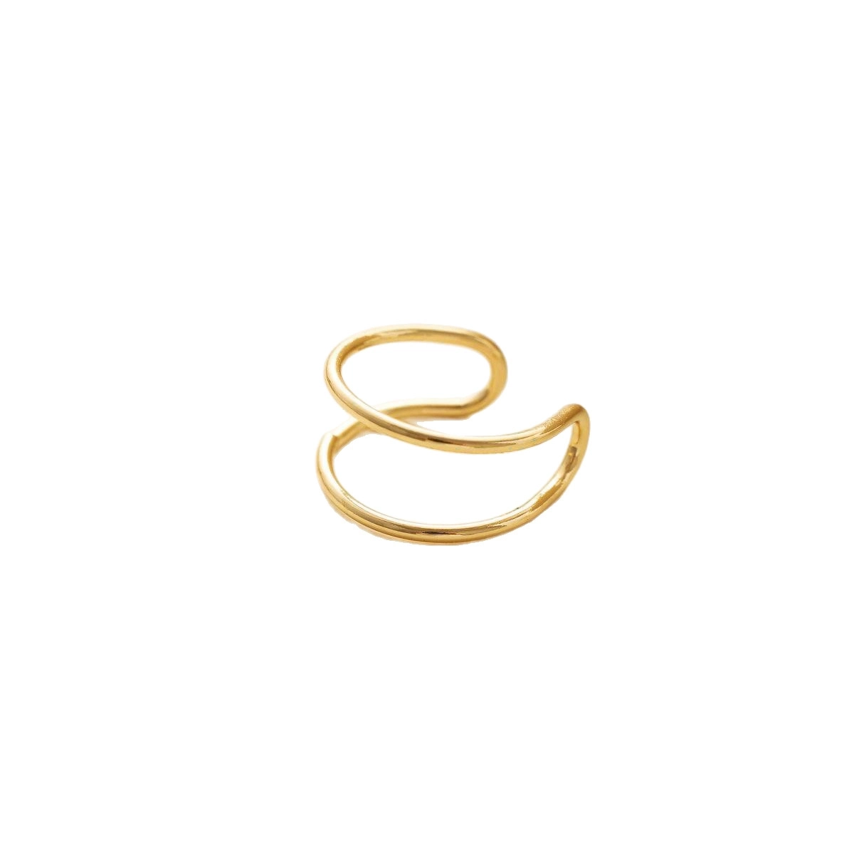 Minimalist Double-Layer Gold Clip-On Earrings for Women