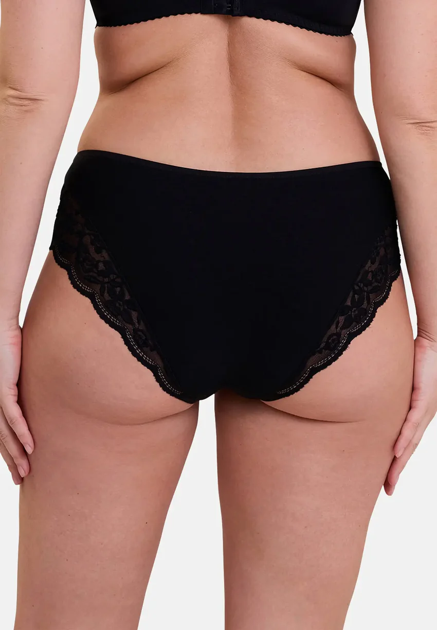 Lot de 2 slips midi Duo Douceur Coton Noir