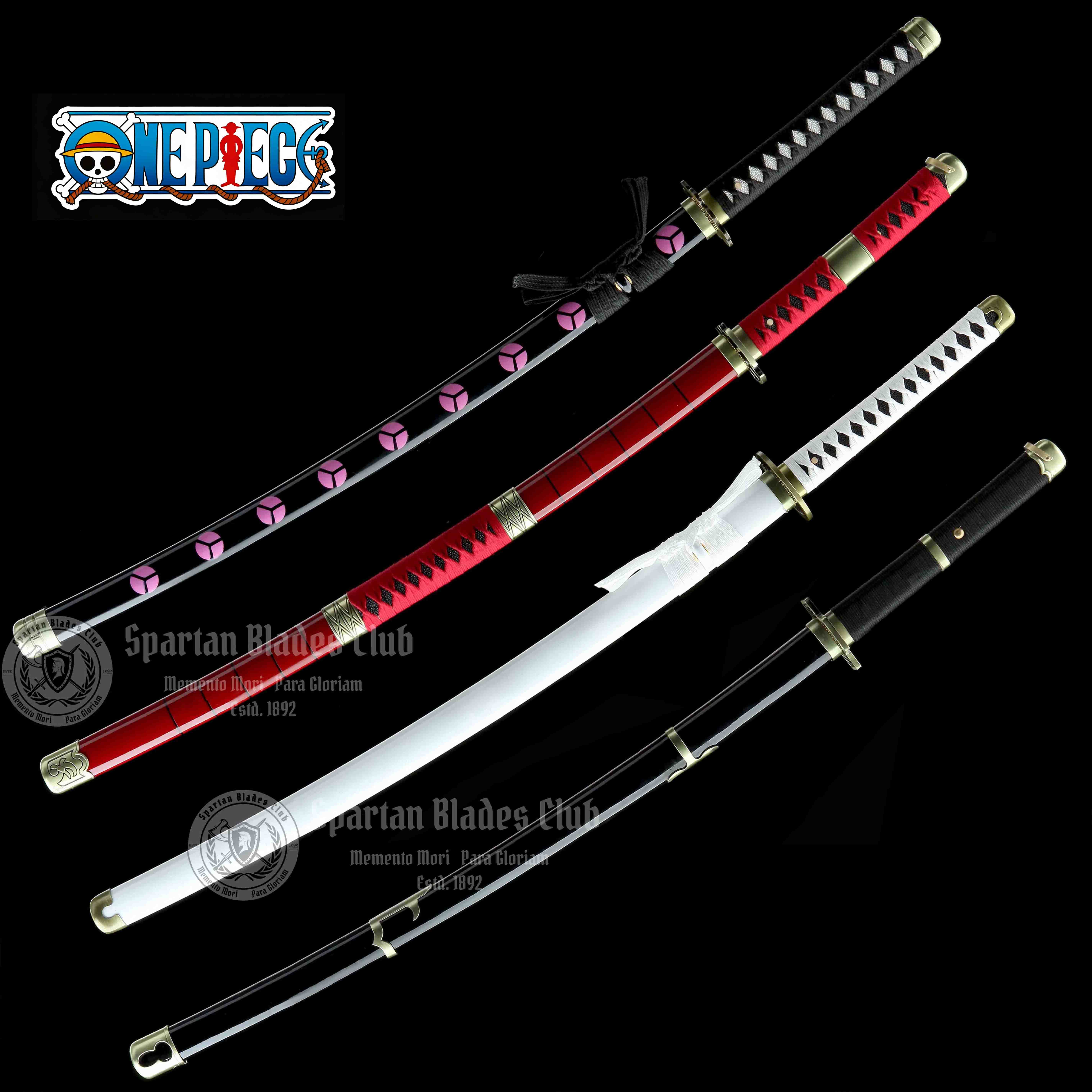 4 Roronoa Zoro Katana Collection | Shuusui | Wadou Ichimonji | Yubashiri | Sandai Kitetsu | ONE PIECE | Handmade Real Sword | Sharp | 1045 Carbon steel | Full tang and Battle ready |  Battle-Ready | Full-tang | Spartan Blades Club | CHEN'S SWORDS 189 - Spartan Blades Club - 陳氏劍莊1892