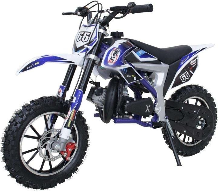 bolt-50cc Dirt Bike Gas Dirt Bike Kids Dirt Bikes Pit Bikes Youth Dirt Pitbike with Gloves, Goggle and Handgrip,Red